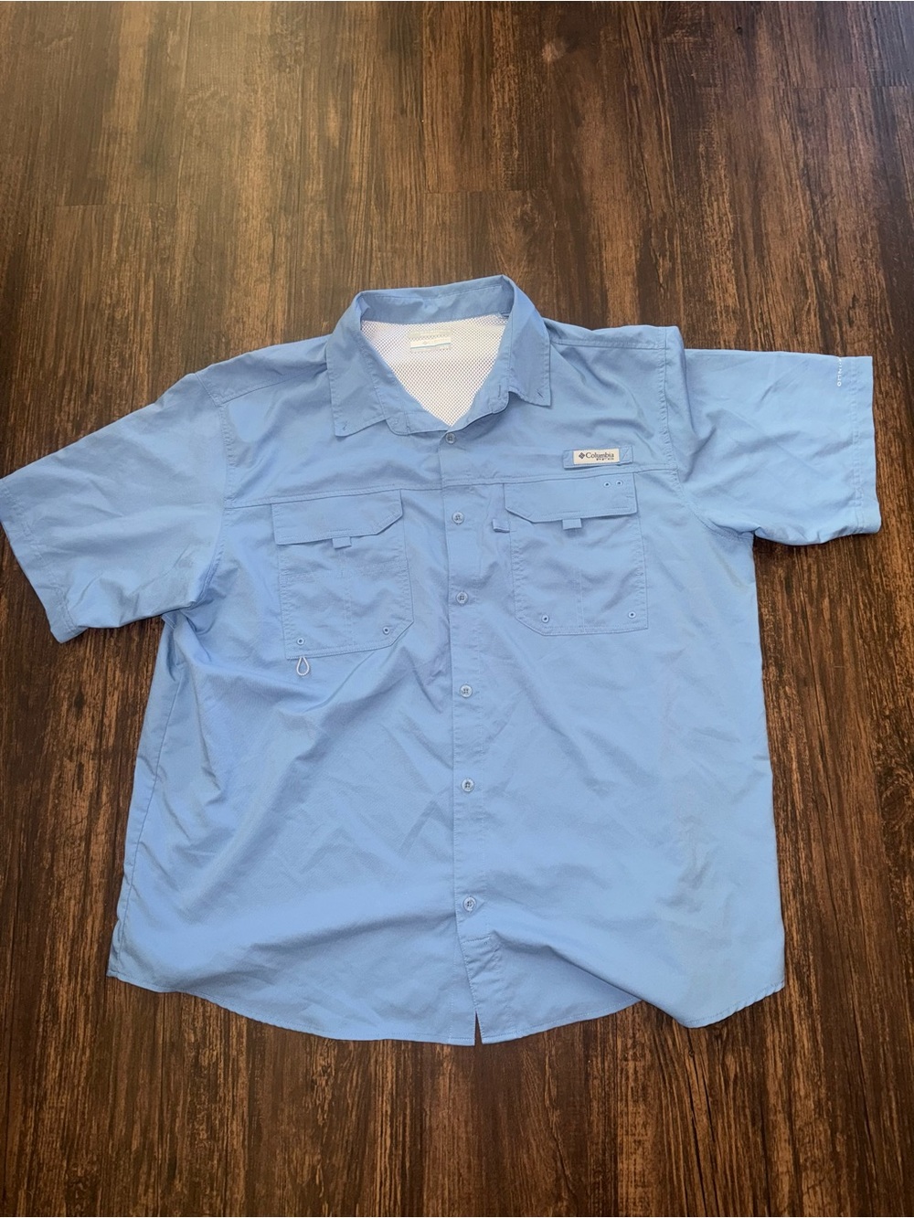 Columbia Men’s Short-Sleeve Button-Down Shirt - Light Blue XL